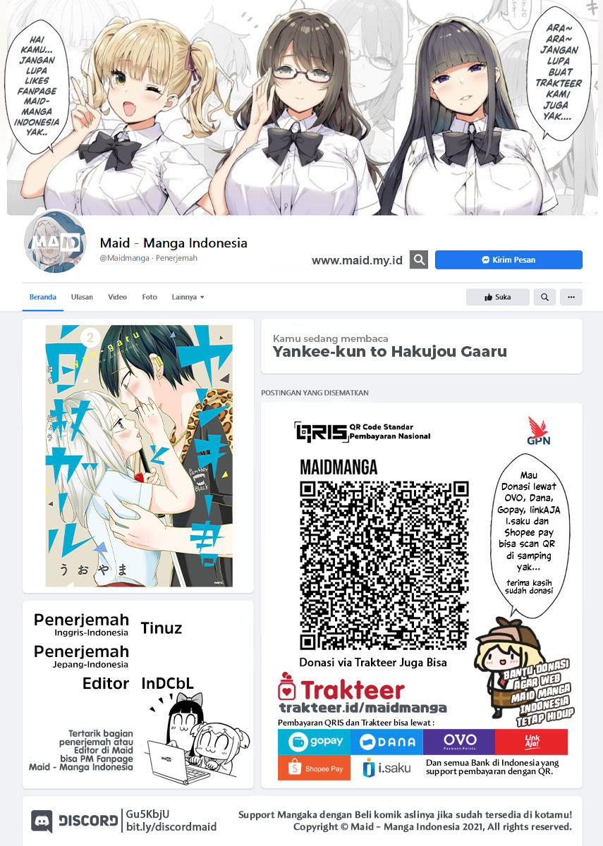 Yankee-kun to Hakujou Gaaru Chapter 38 Bahasa Indonesia